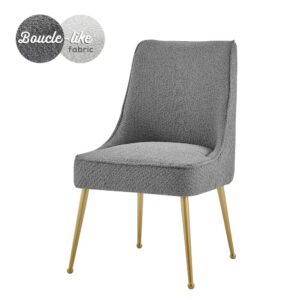 Cedric Fabric Dining Side Chair Gold Legs