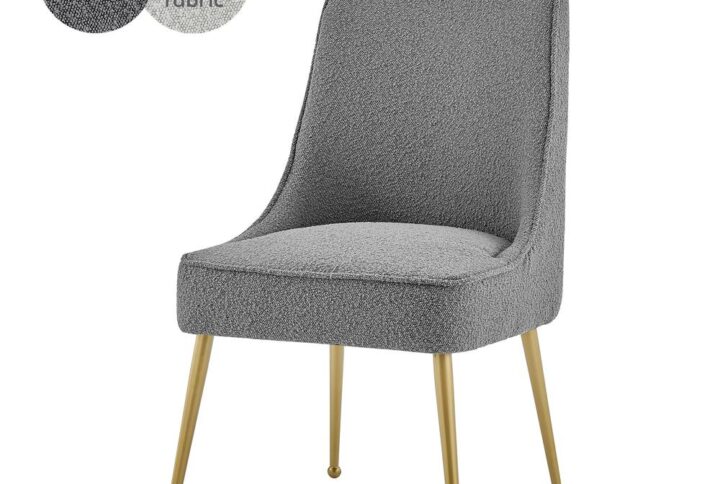 Cedric Fabric Dining Side Chair Gold Legs