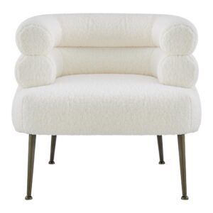 Zerline Faux Shearling Fabric Accent Chair