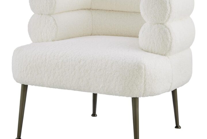 Zerline Faux Shearling Fabric Accent Chair