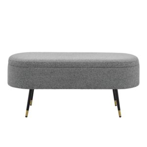 Phoebe KD  Fabric Storage Bench w/ Gold Tip Metal Legs