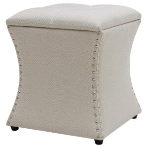 Amelia Nailhead Tufted Storage Ottoman