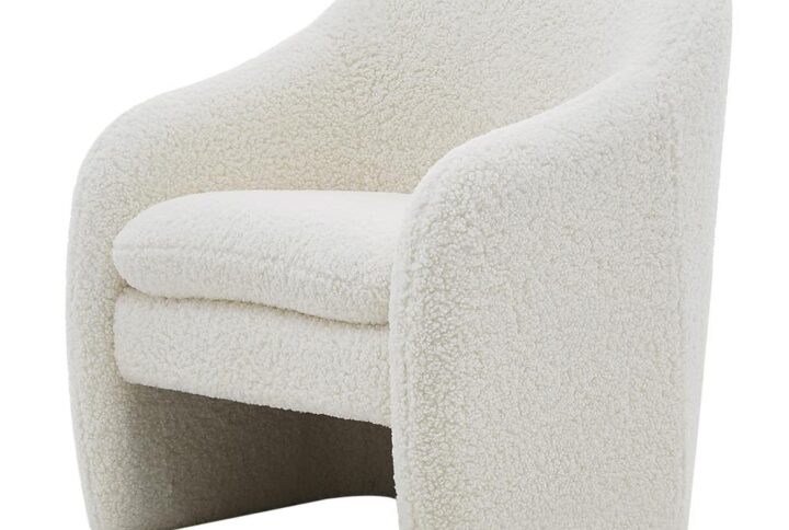 Zella Faux Shearling Fabric Accent Arm Chair