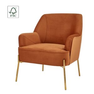 Arianna Velvet Fabric Accent Arm Chair