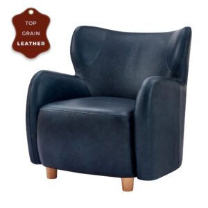 Tiffany Top Grain Leather Accent Arm Chair