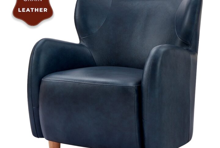 Tiffany Top Grain Leather Accent Arm Chair