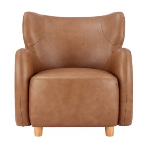 Tiffany Top Grain Leather Accent Arm Chair