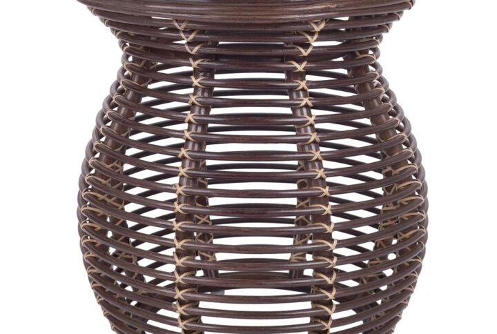 Quito Rattan Side/ End Table w/ Wood Top