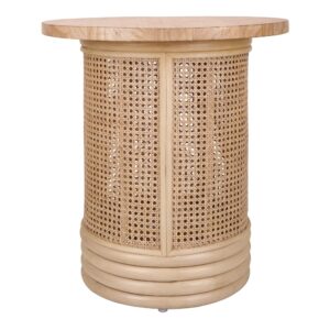 Brisa Rattan Side/End Table w/ Wood Top