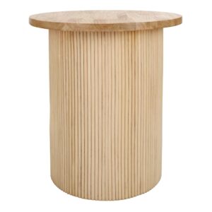 Kiefer Rattan Side/End Table w/ Wood Top