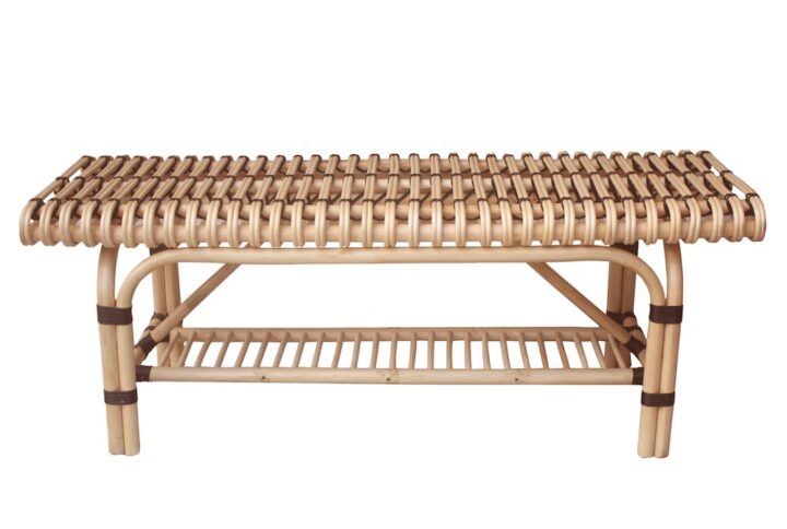 Baza Rattan Bench w/ Shelf