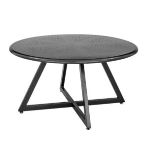 Markle Outdoor Metal Round Coffee Table