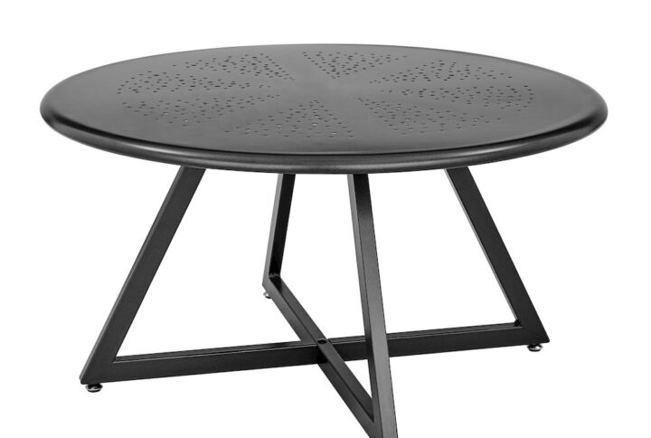 Markle Outdoor Metal Round Coffee Table