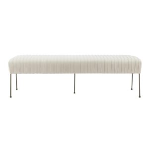 Merritt Pleated Velvet Fabric Bench