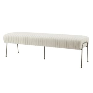 Merritt Pleated Velvet Fabric Bench