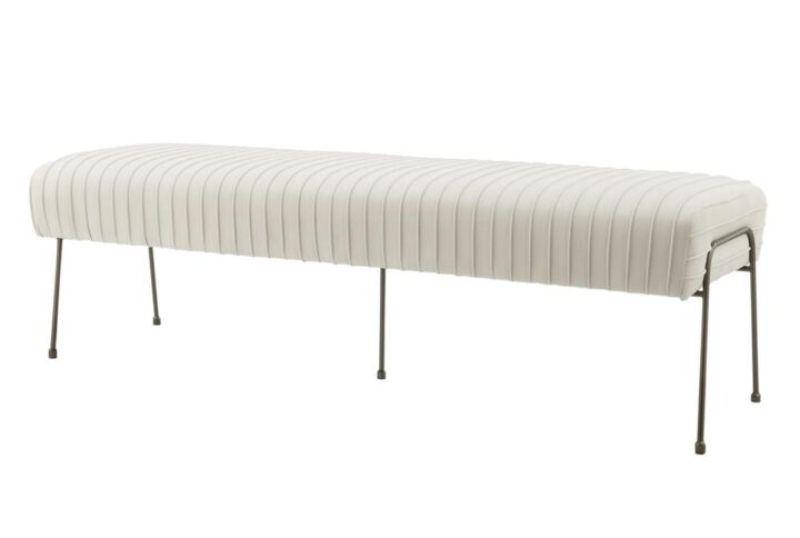 Merritt Pleated Velvet Fabric Bench