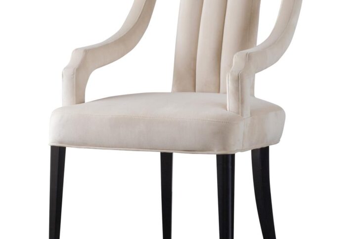 Viola Velvet Fabric Klismos Chair