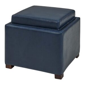 Cameron Square Bonded Leather Storage Ottoman