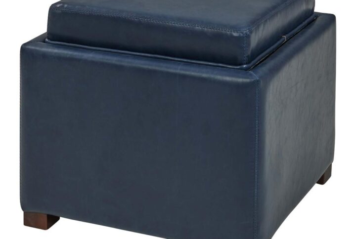 Cameron Square Bonded Leather Storage Ottoman