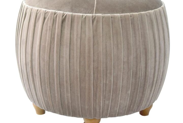 Helena Velvet Small Round Ottoman