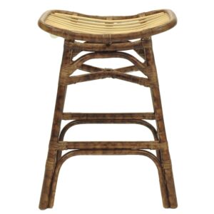 Beyla Rattan Backless Saddle Counter Stool