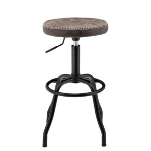 Eaton PU Leather Gaslift Backless Swivel Bar Stool