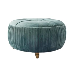 Helena Velvet Round Ottoman