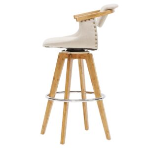 Darwin Fabric Bamboo Counter Stool