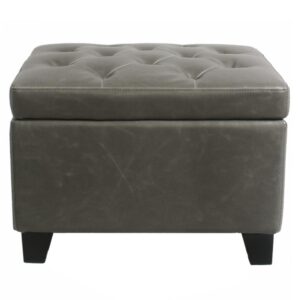 Julian Rectangular Bonded Leather Storage Ottoman