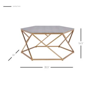 Cressa Hexagon Faux Shagreen Coffee Table