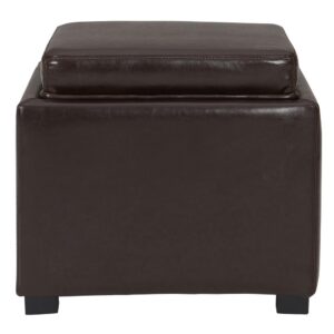 Cameron Square Leather Storage Ottoman