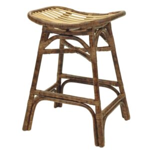 Beyla Rattan Backless Saddle Counter Stool