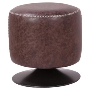 Gaia PU Leather Round Ottoman