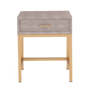 Durham Faux Shagreen 1-Drawer End Table