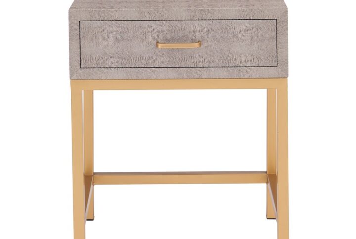 Durham Faux Shagreen 1-Drawer End Table