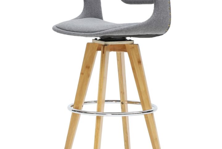 Darwin Fabric Bamboo Counter Stool