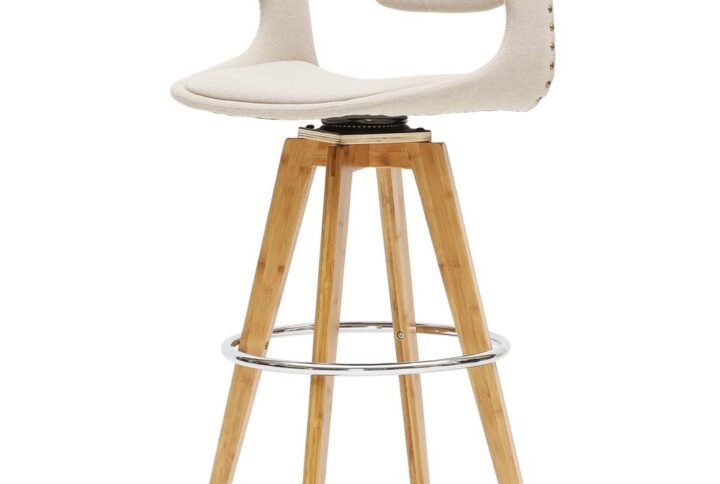 Darwin Fabric Bamboo Counter Stool