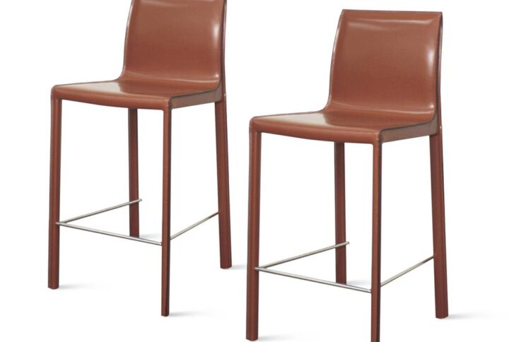 Gervin Recycled Leather Counter Stool