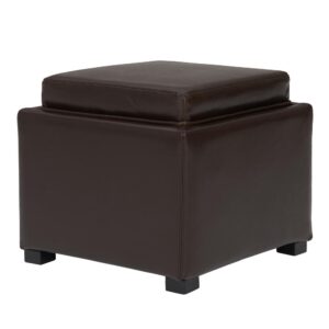 Cameron Square Leather Storage Ottoman