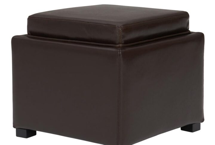 Cameron Square Leather Storage Ottoman