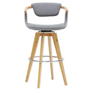 Darwin Fabric Bamboo Counter Stool