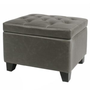 Julian Rectangular Bonded Leather Storage Ottoman