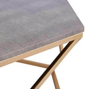 Cressa Hexagon Faux Shagreen Coffee Table