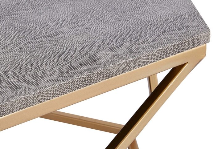 Cressa Hexagon Faux Shagreen Coffee Table