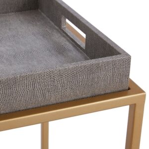 Feyre Faux Shagreen Removable Tray End Table