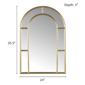 Gold Arched Wall Mirror