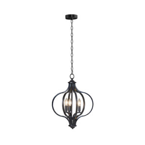 3-Light Metal Chandelier with Adjustable Chain