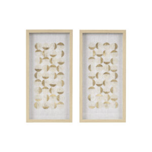 Natural Capiz with Gold Foil 2-piece Shadowbox Wall Decor Set