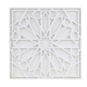 White Medallion Wood Wall Decor