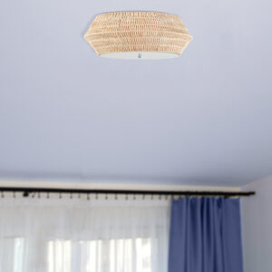 Boho Bamboo Flush Mount Ceiling Light